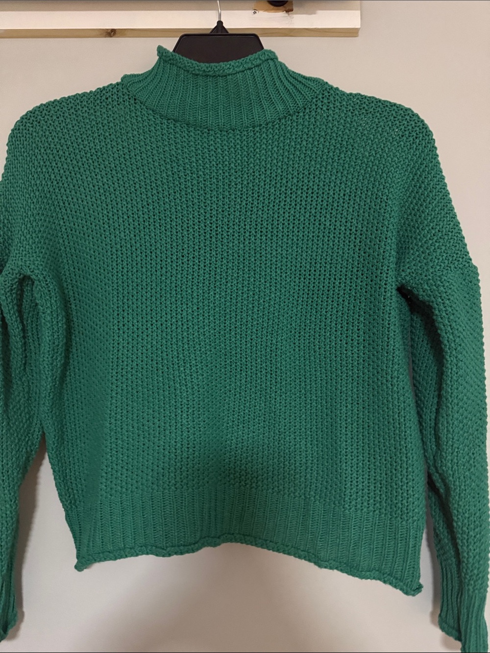 Green Turtleneck Knit Sweater